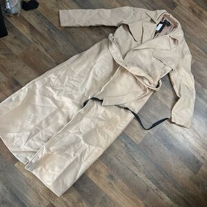 Beige Trench Coat with Belt